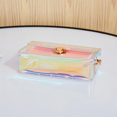 Pink Transparent Laser Crossbody Bag PVC Shoulder Bag
