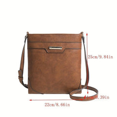 Vintage Square Crossbody Bag Solid Shoulder Bag Small Zipper Purse