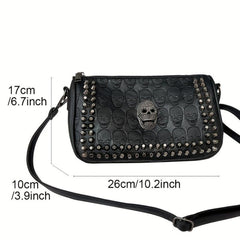 Gothic Studded Skull Bag Crossbody Halloween Shoulder Purse