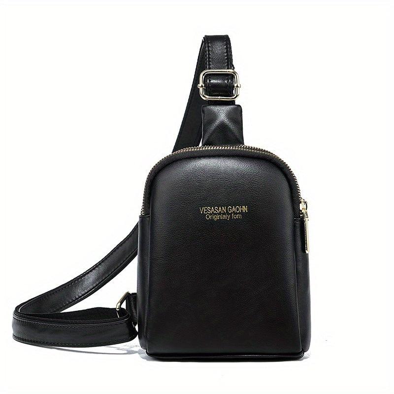 Mini Letter Graphic Sling Bag Casual PU Leather Chest Purse