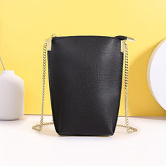 Mini Chain Crossbody Bag Solid Cell Phone Purse Vegan Leather Shoulder Bag