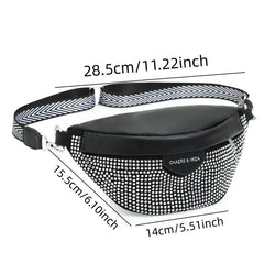 Rhinestone Fanny Pack Crossbody Bag Chest Bag Purse