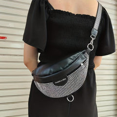 Rhinestone Fanny Pack Crossbody Bag Chest Bag Purse