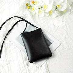 Solid Phone Bag Faux Leather Small Crossbody Bag