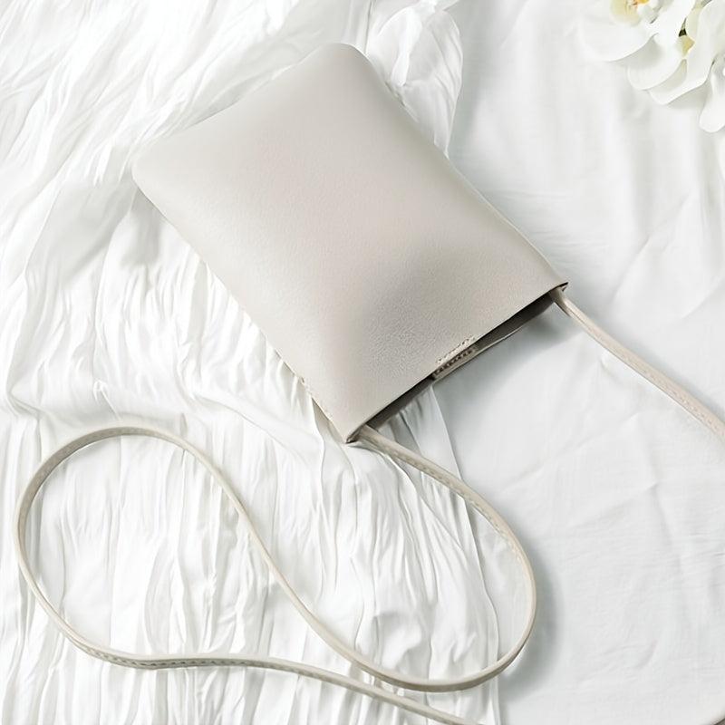 Solid Phone Bag Faux Leather Small Crossbody Bag