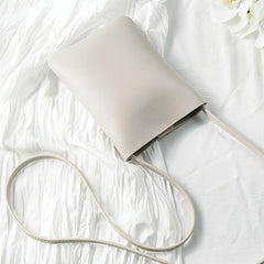 Solid Phone Bag Faux Leather Small Crossbody Bag