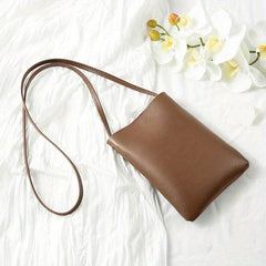 Solid Phone Bag Faux Leather Small Crossbody Bag