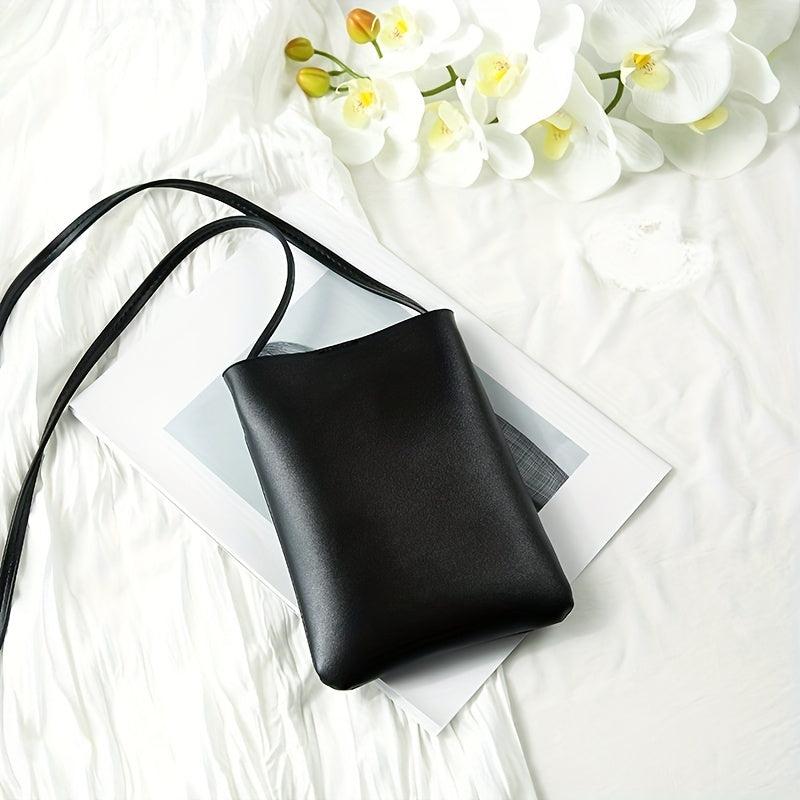 Solid Phone Bag Faux Leather Small Crossbody Bag