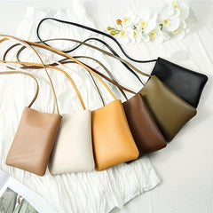Solid Phone Bag Faux Leather Small Crossbody Bag