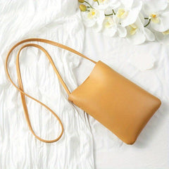 Solid Phone Bag Faux Leather Small Crossbody Bag