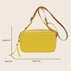 Chevron Quilted Crossbody Bag Candy Shoulder Bag Square Purse