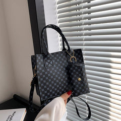 Geometric Print Tote Bag Vintage Crossbody Bag Women's Retro Handbag