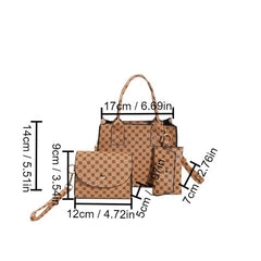 Geometric Print Tote Bag Vintage Crossbody Bag Women's Retro Handbag