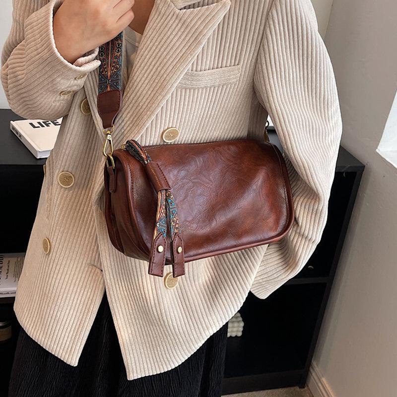 Stylish Faux Leather Crossbody Bag Women's Zipper Shoulder Bag
