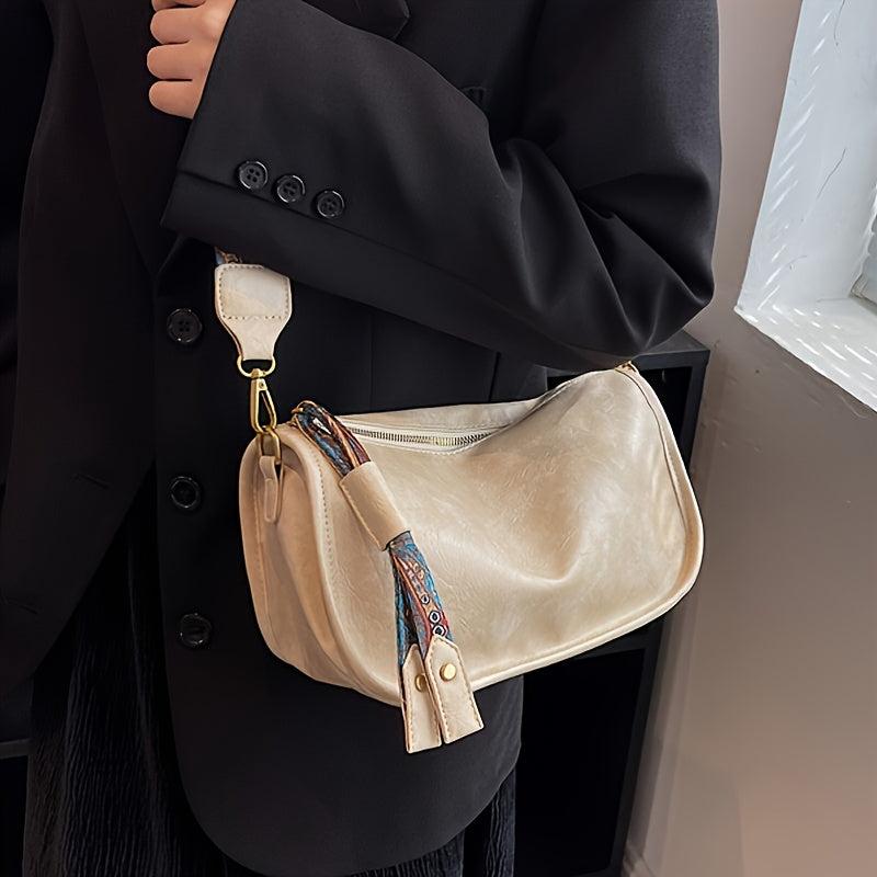 Stylish Faux Leather Crossbody Bag Women's Zipper Shoulder Bag