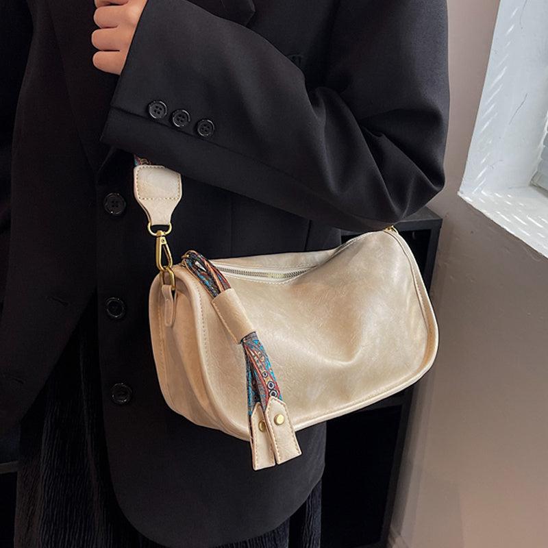 Stylish Faux Leather Crossbody Bag Women's Zipper Shoulder Bag