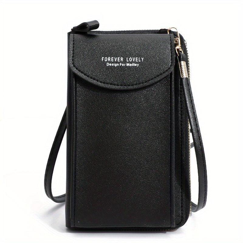 Solid Shoulder Bag Zipper Crossbody Purse Women's