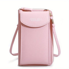 Solid Shoulder Bag Zipper Crossbody Purse Women's