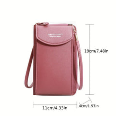 Solid Shoulder Bag Zipper Crossbody Purse Women's