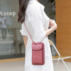 Solid Shoulder Bag Zipper Crossbody Purse Women's