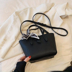 Women's Scarf Decor Crossbody Bag Buckle Satchel Purse