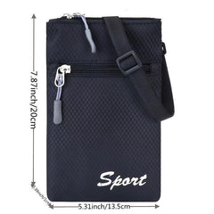 Minimalist Travel Passport Bag Waterproof Zipper Crossbody Bag
