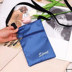 Minimalist Travel Passport Bag Waterproof Zipper Crossbody Bag