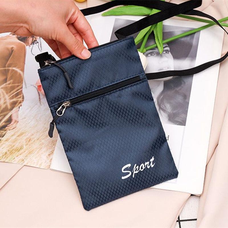 Minimalist Travel Passport Bag Waterproof Zipper Crossbody Bag