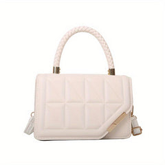 Argyle Quilted Square Handbag Crossbody Bag Top Handle Flap Purse