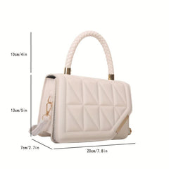 Argyle Quilted Square Handbag Crossbody Bag Top Handle Flap Purse