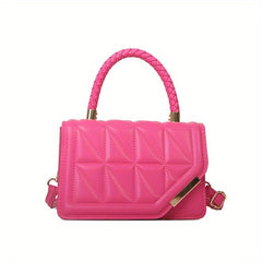 Argyle Quilted Square Handbag Crossbody Bag Top Handle Flap Purse