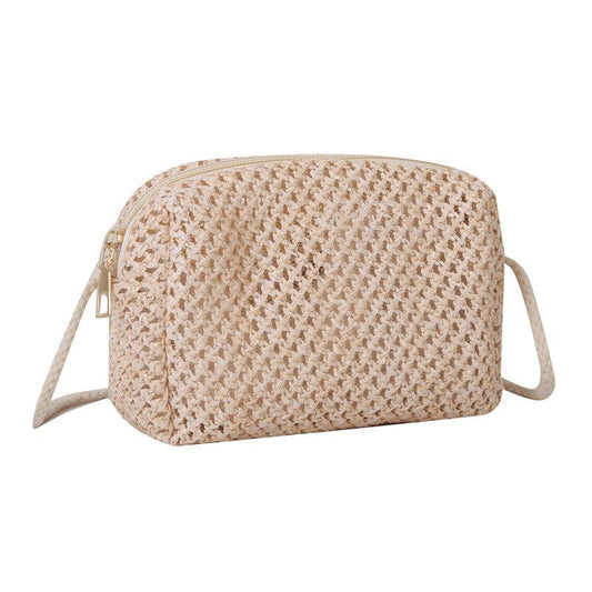 Straw Square Shoulder Bag Solid Woven Crossbody Bag