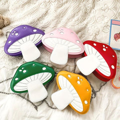 Cartoon Mushroom Shaped Bag Chain Crossbody Novelty Purse