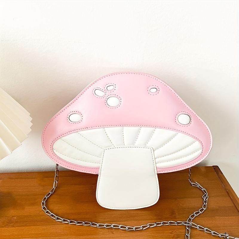 Cartoon Mushroom Shaped Bag Chain Crossbody Novelty Purse