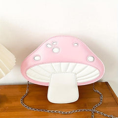 Cartoon Mushroom Shaped Bag Chain Crossbody Novelty Purse
