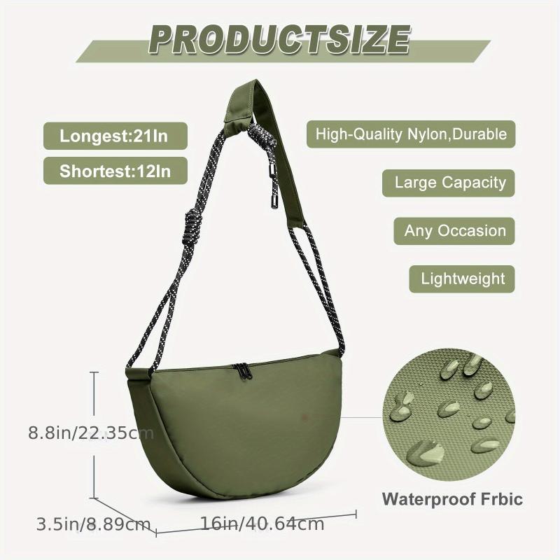 Minimalist Crossbody Bag Casual Zipper Bag Sports Outdoor Bag