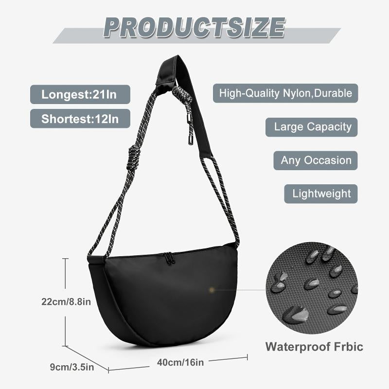 Minimalist Crossbody Bag Casual Zipper Bag Sports Outdoor Bag