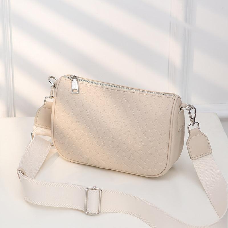 Stylish Woven Crossbody Bag PU Shoulder Handbag