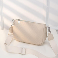 Stylish Woven Crossbody Bag PU Shoulder Handbag