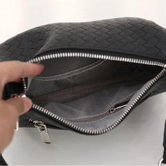 Stylish Woven Crossbody Bag PU Shoulder Handbag