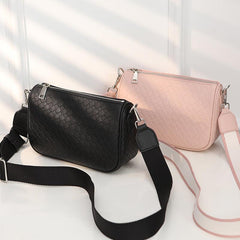 Stylish Woven Crossbody Bag PU Shoulder Handbag