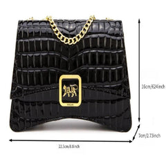 Crocodile Pattern Crossbody Bag Women's Gradient Shoulder Bag