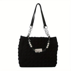Cloud Pleated Shoulder Bag Large Capacity Hobo Bag Women's Soft Handbag & Purse