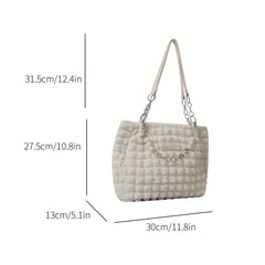 Cloud Pleated Shoulder Bag Large Capacity Hobo Bag Women's Soft Handbag & Purse