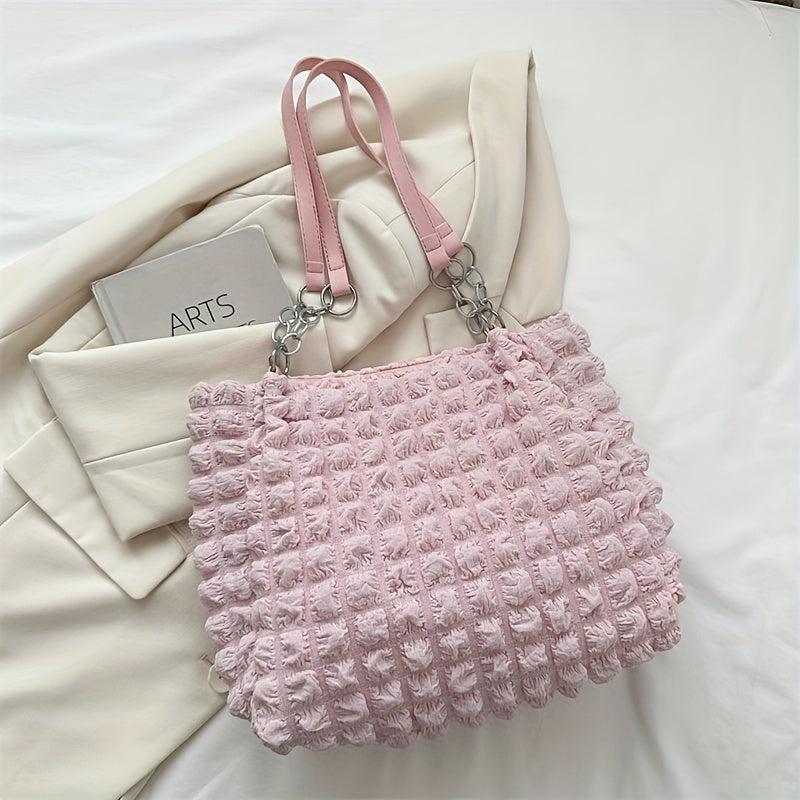 Cloud Pleated Shoulder Bag Large Capacity Hobo Bag Women's Soft Handbag & Purse
