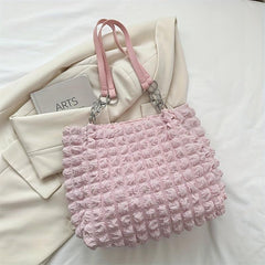 Cloud Pleated Shoulder Bag Large Capacity Hobo Bag Women's Soft Handbag & Purse