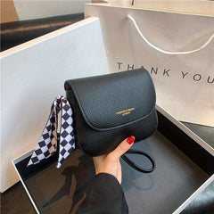Mini Contrast Crossbody Bag Vegan Leather Square Purse Scarf Shoulder Bag