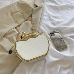 Geometric Crossbody Box Bag with Animal Handle