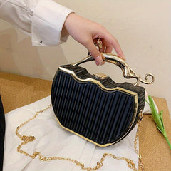 Geometric Crossbody Box Bag with Animal Handle
