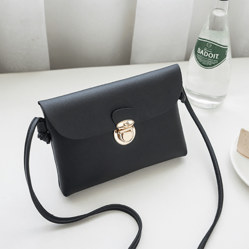 Mini Versatile Shoulder Bag Tuck Lock Flap Underarm Bag PU Leather